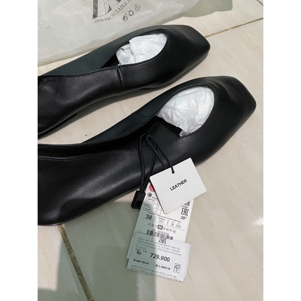 Flatshoes merek Zara, panjang sepatu 26cm