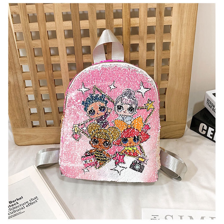 Glorykidz BA1941 Tas Anak Ransel Backpack Sequin 2 Gambar Import