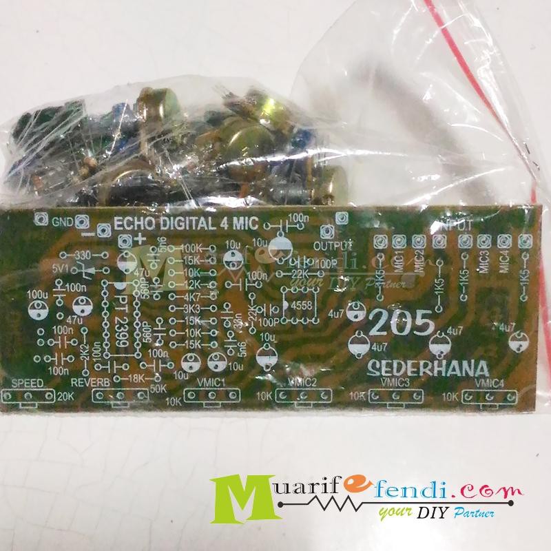 Jual PAKET DIY Echo Eco Effect efek digital PT2399 4558 reverb 4 mic