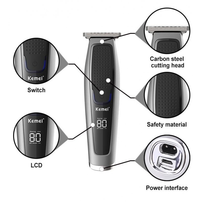 Kemei KM-306S USB Hair Cordless Clipper Men Electric