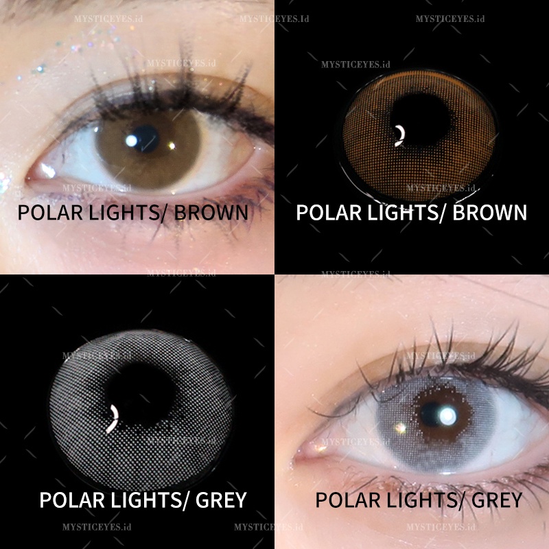 [✅COD] MYSTICEYES SOFTLENS POLAR LIGHTS SERI LENSA KONTAK MINUS  -1.00 S/D -8.00 14.2MM