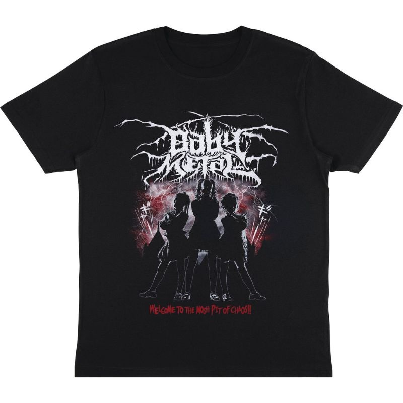 KAOS BAND BABY METAL | T-SHIRT BAJU METAL | KAOS BABYMETAL PRIA HITAM DISTRO