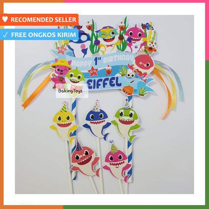 TOPPER CAKE BIRTHDAY BABY SHARK CUTES