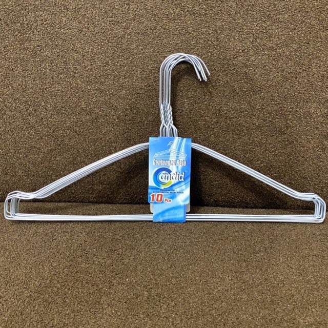 Gantungan Baju Hanger Baju Kawat Stainless Steel Anti Karat isi 10 Pcs
