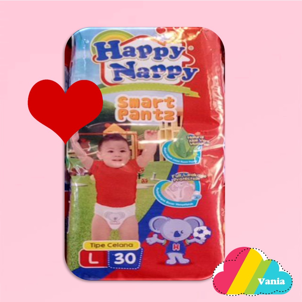 Happy nappy L30 smart pantz pants popok celana bayi L 30 diapers popok celana sekali pakai baby pants vaniasusu vaniastore