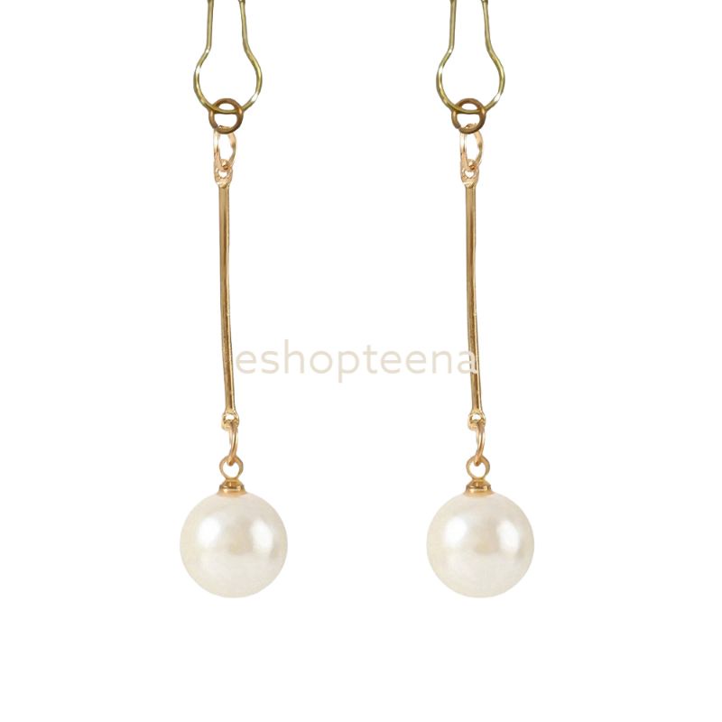 A181 Anting hijab juntai pearl gold