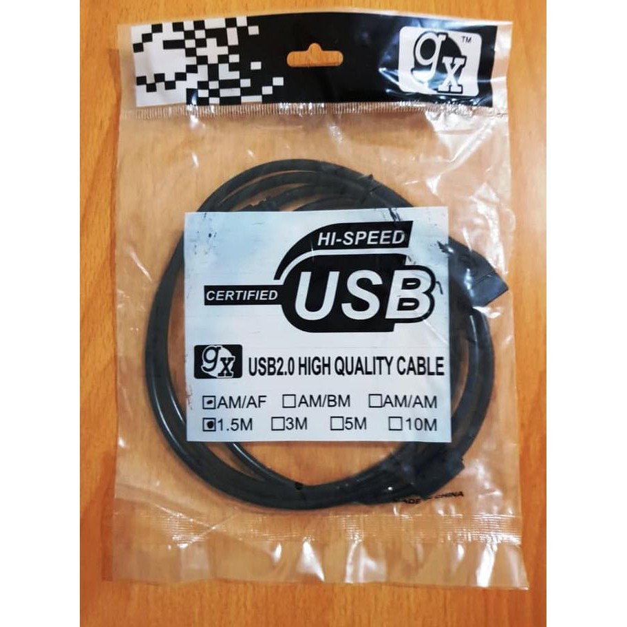 CABLE USB EXTENSION 2.0 HITAM 1.5 METER / KABEL PERPANJANGAN USB 1,5M BLACK