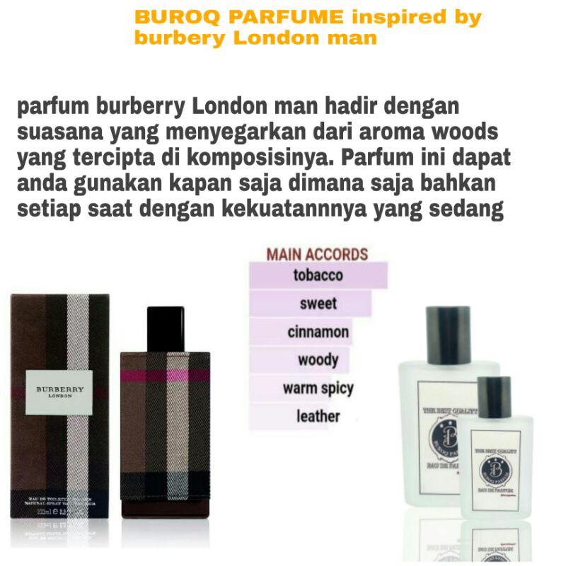 PARFUM BURBERI LONDON MAN PARFUME PRIA TAHAN LAMA WANGI WOODY SEGER SEDANG -INSPIRED