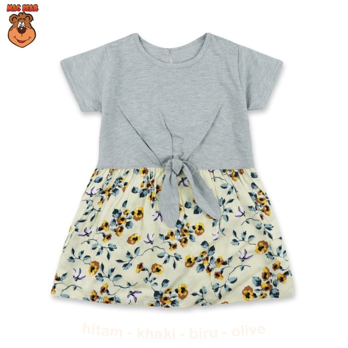 MacBee Baju Anak Perempuan Dress Anak Princess Amaya Flowers - Kuning, Size 1
