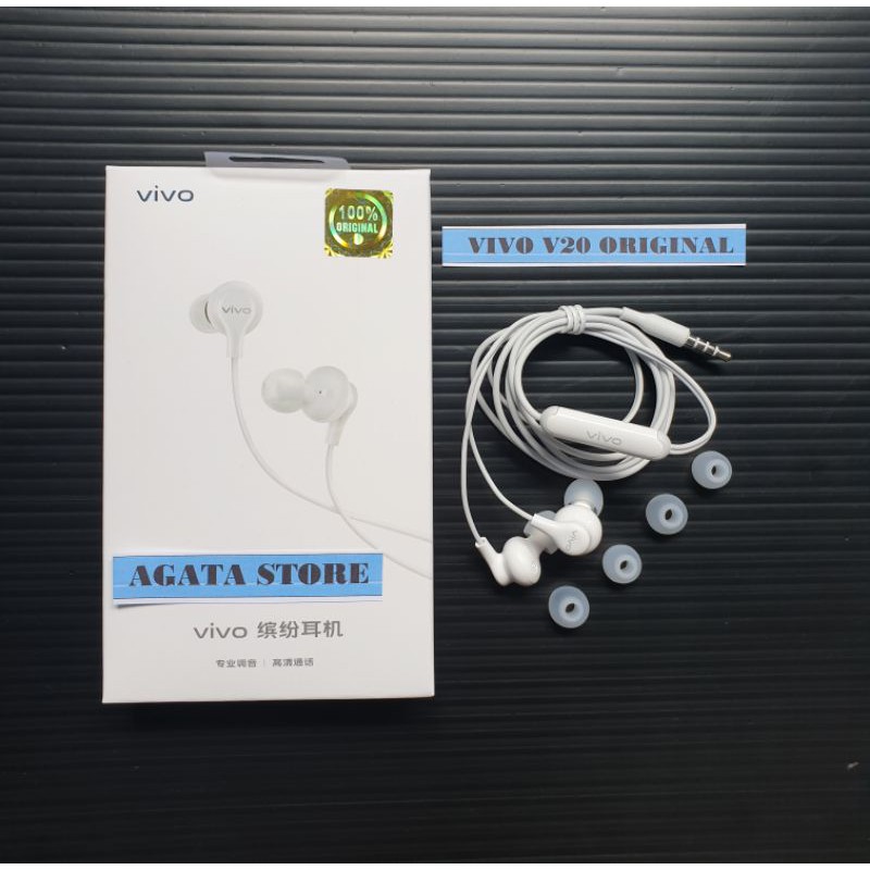 Headset Earphone Vivo V20 SE / V19 / V17 Original Vivo Stereo Bass Ori New
