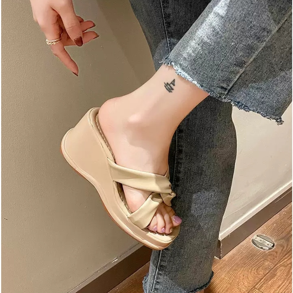 2231 Sandal Wedges Wanita Murah Sendal Import Kekinian Women Shoes Fashion