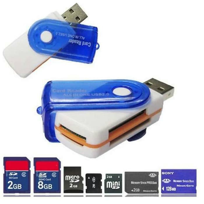 Hello - 1 PC Card Reader USB 4 Slot / All In One / Konektor Memori Card - Random Color