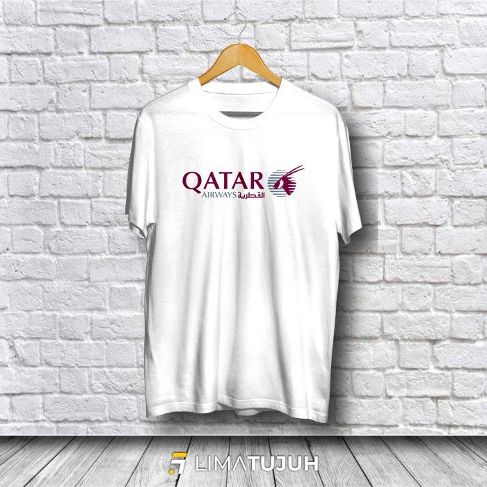 Kaos Qatar Airways Logo Baju Distro Bahan Premium (TSF)