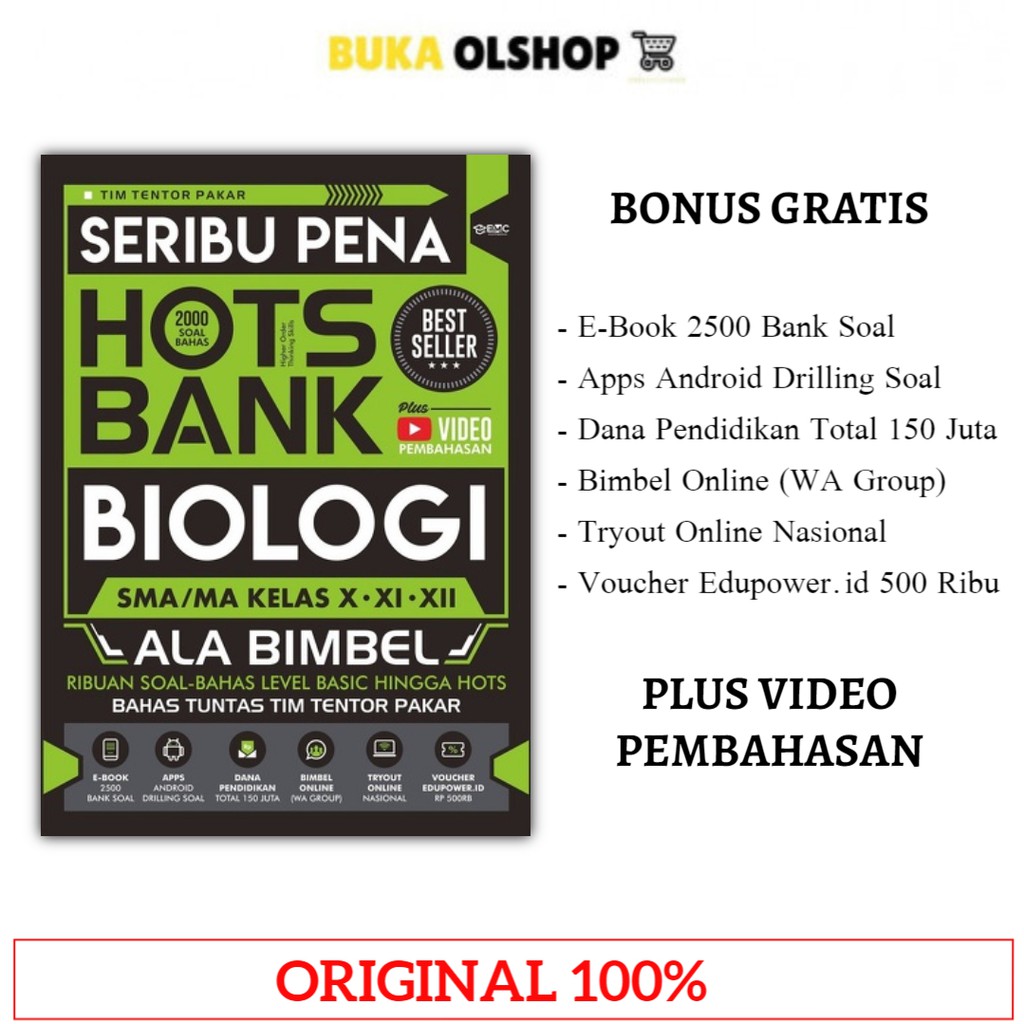 Seribu Pena HOTS Bank Biologi SMA Ala Bimbel Bank Soal Biologi SMA