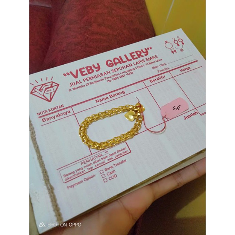 gelang dobel nori sepuhan tembga anak anak