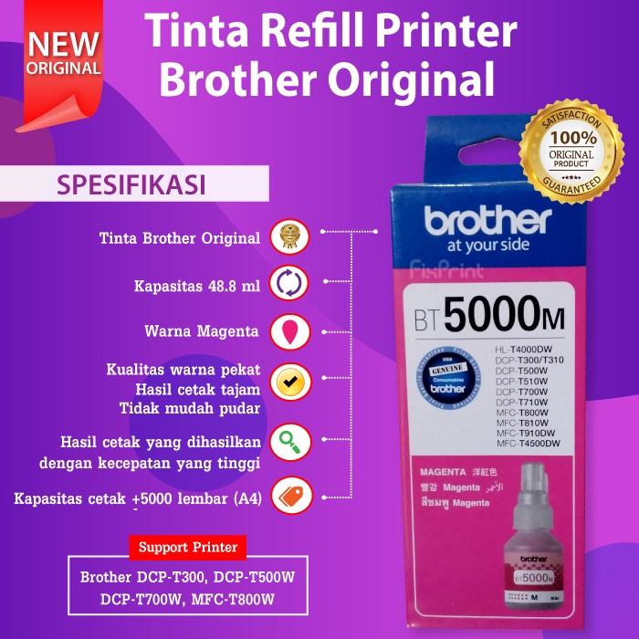 Tinta Brother Brother D60bk D60 BT5000 Refill DCP-T220 T220 T420W T720DW T820DW T920DW