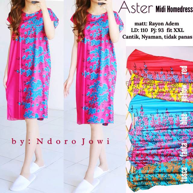 ASTER MIDI HOME DRESS | BAJU TIDUR DASTER ADEM BY NDORO JOWI