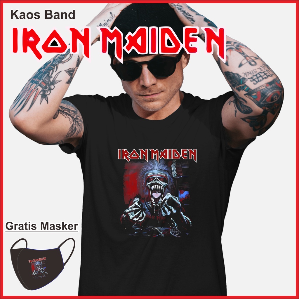 KAOS BAND LUAR / KAOS IRON MAIDEN SERIES / KAOS HEAVY METAL / KAOS ROCKER / KAOS BAND / BAJU IRON MA
