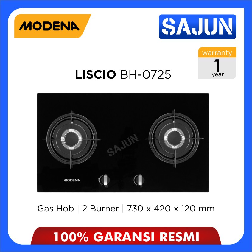 Modena - Built in Gas Hob BH-0725 - Kompor Gas 2 Tungku LISCIO BH0725