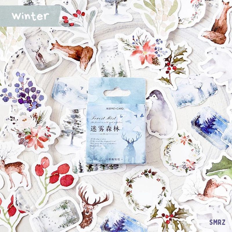 

Winter Sticker Piece - Stiker Ecer Tema Salju / Musim Dingin / Stiker Aesthetic