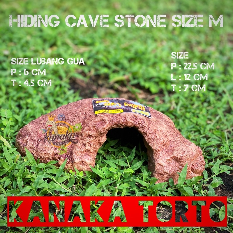 Hiding Cave Stone Size M Reptile Kadal Gecko Ular Ikan Axolotl Torto Hiasan Aquarium