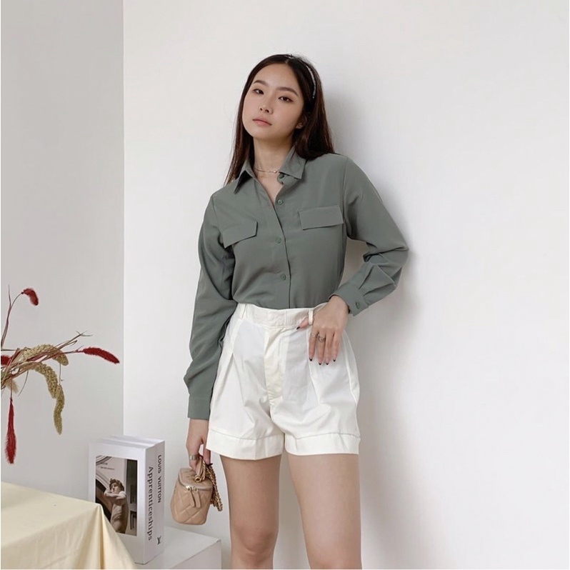 AYANA LONGSLEEVE TOP BLOUSE PREMIUM KOREA - OUTFIT KANTORAN KOREA - KEMEJA PESTA - ATASAN TANGAN PANJANG WANITA BUSUI FRIENDLY - BAJU MENYUSUI - ATASAN UNTUK KONDANGAN - HADIAH / KADO ULTAH CEWEK