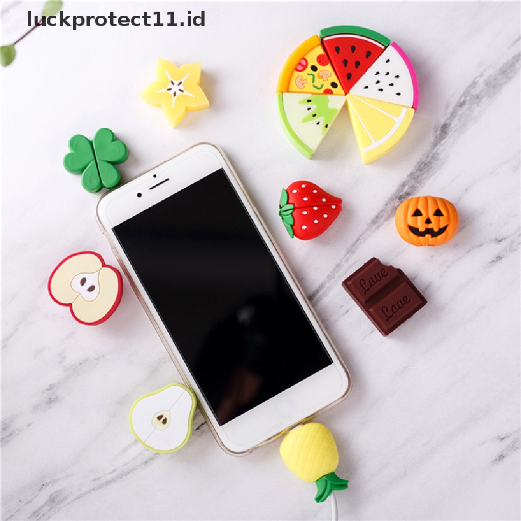 &lt; Luckprotect11. &lt; LuckproteksiId &gt; Cover Pelindung Kabel Charger Usb Bentuk Buah Lucu