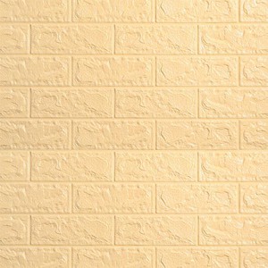 (PROMO) Jakarta_Aksesoris Wallpaper Dinding Foam 3D Motif Batu Bata / Walpaper Dinding Foam High Quality (COD)-CREAM
