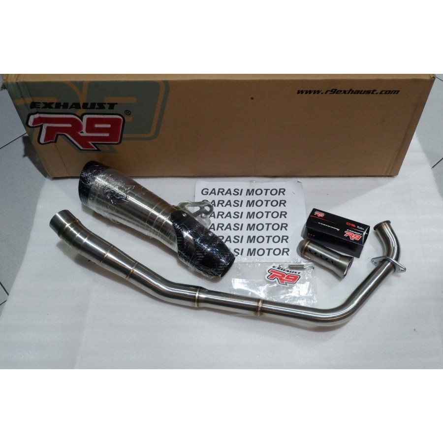 knalpot racing r9 exhaust h2 ss r15 v2 v3 v4 r15m mt15 xsr 155 cbr 150 k45 k46 gsx 150