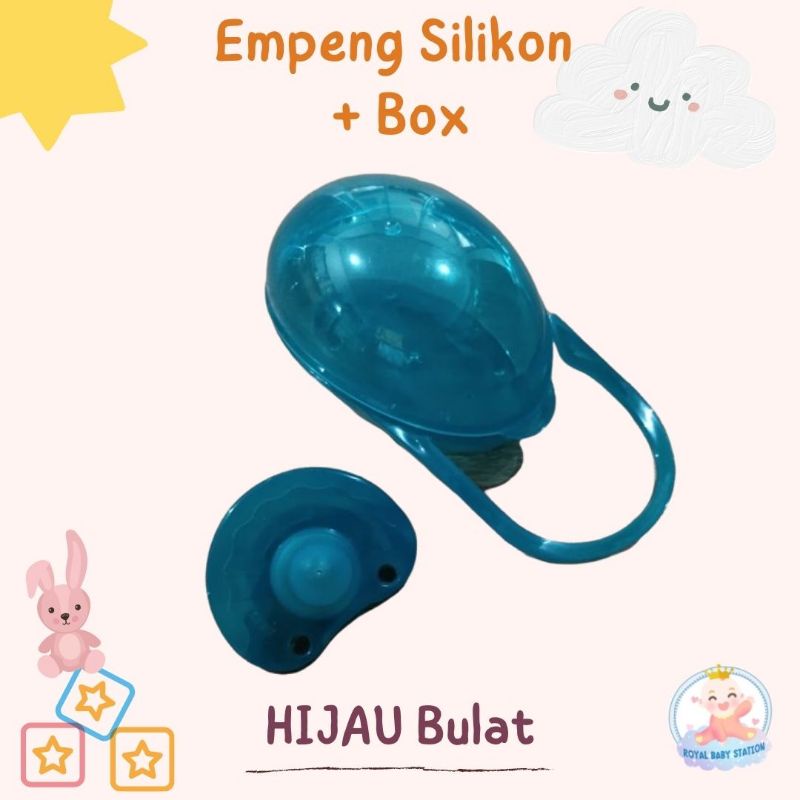 2in1 Premium Dot Empeng Bayi Silikon Hijau Coklat Bulat Gepeng mulai 0 bulan Premium Free Box BPA Free-Dot hijau bulat/roun