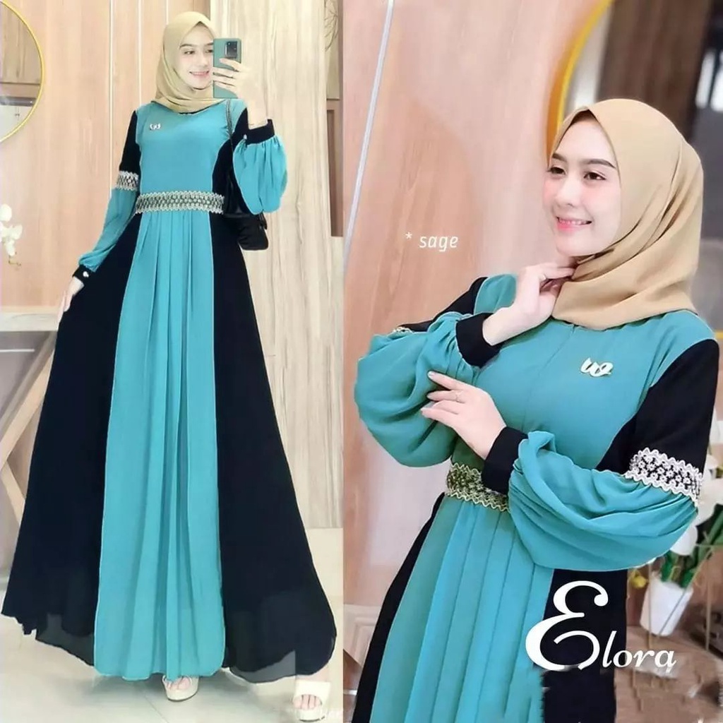 ELORA MAXY BL CERUTY BABYDOLL FULL PURING MIX RENDA LD 110 CM PB 137 CM GAMIS WANITA TERBARU 2023 KEKINIAN DRESS CERUTY BABYDOLL PREMIUM MAXI DRESS LEBARAN TERBARU