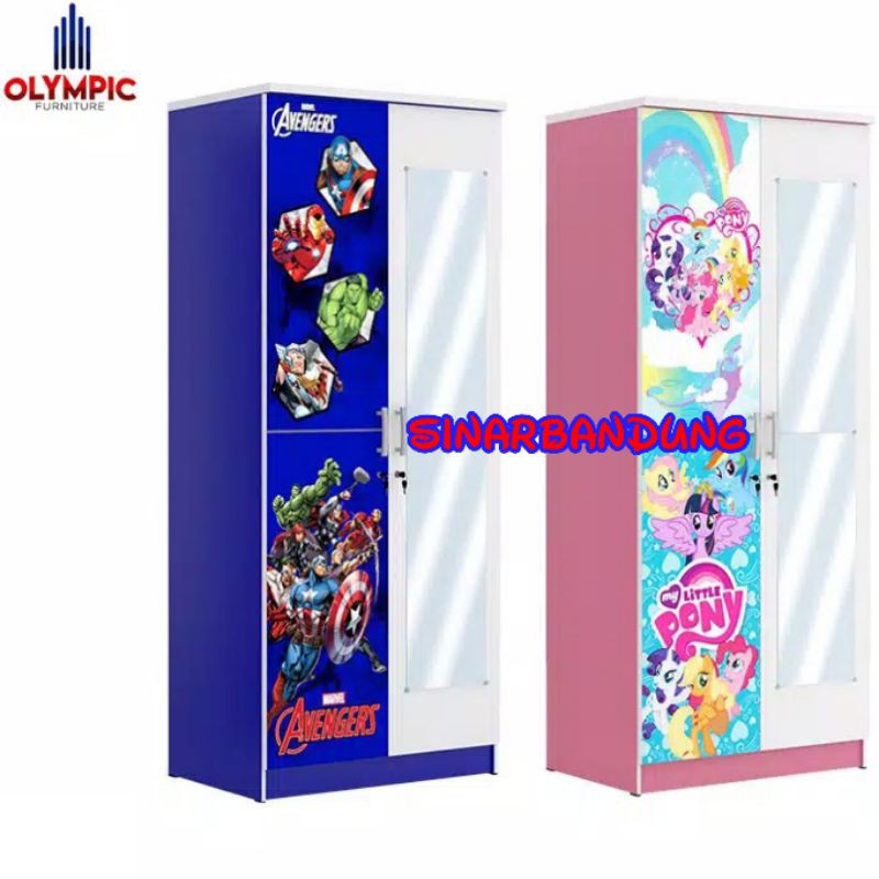 LEMARI PAKAIAN ANAK OLYMPIC KARAKTER PRINCESS TRANSFORMER