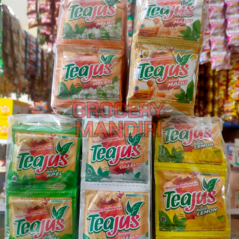 

Teajus Gula Batu/Apel/Melati/Madu/Lemon Pak ( 1 Pak x 6 Rcg x 10 Sachet x 7 Gr )
