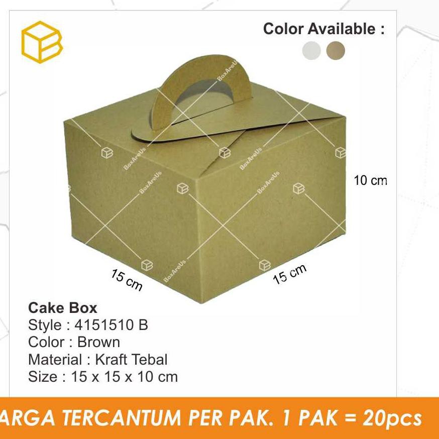 

Dus Kue, Box Kue, Cake Box, Gift Box, Kado, Souvenir - Brown (20pcs) Model Terkini