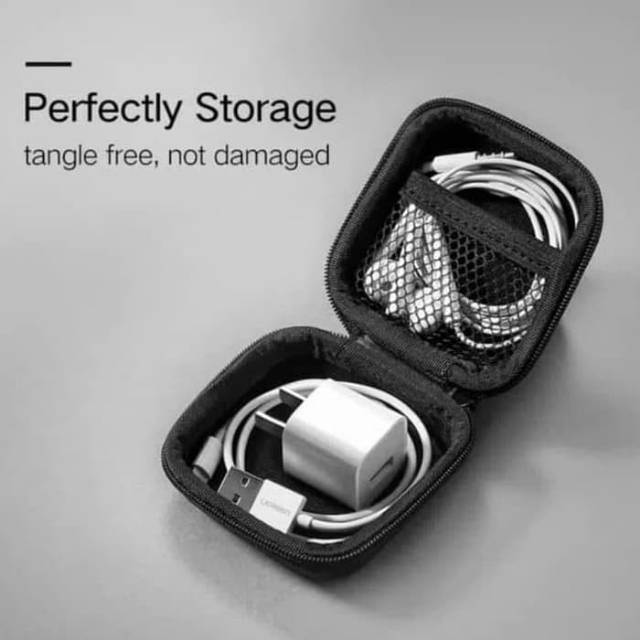 Ugreen 40816 Case Earphone Aksesoris Case Eva Kabel - Case Ugreen Organizer for Earphones Kabel Charger