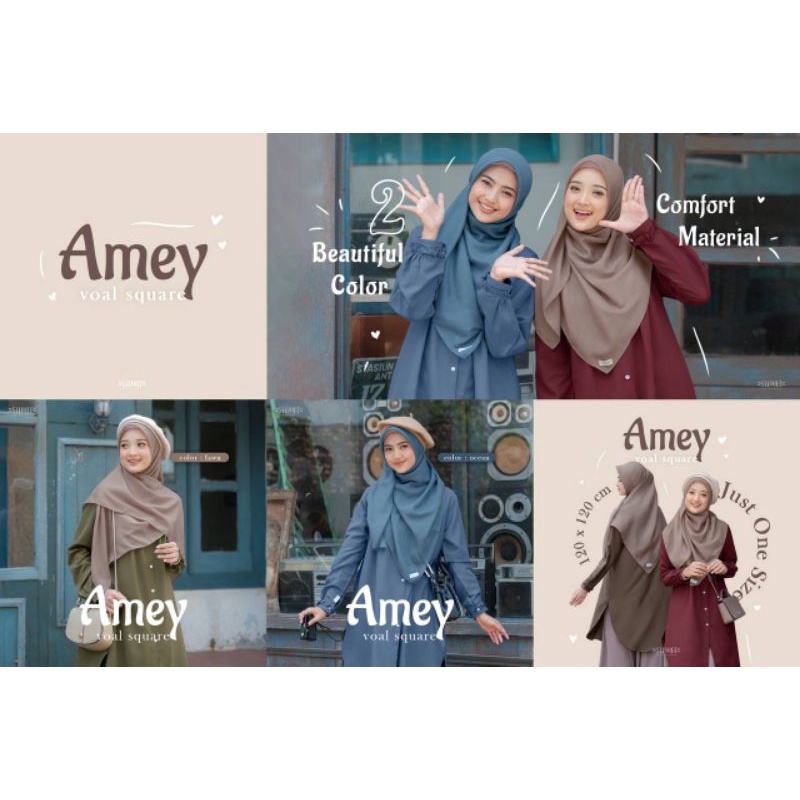 AMEY VOAL SQUARE/HIJAB SEGI EMPAT by SILMEE.INDONESIA