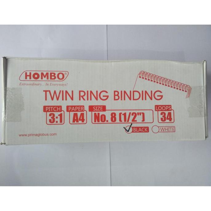 

Ready Oke] Spiral Binding Kawat 3:1 A4, No 8, Size 1/2, 11.10Mm : 100 Lembar - Hitam