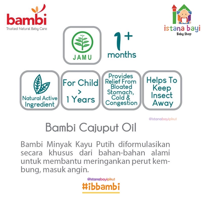 Bambi Minyak Kayu Putih - Bambi Cajuput Oil 60 ml