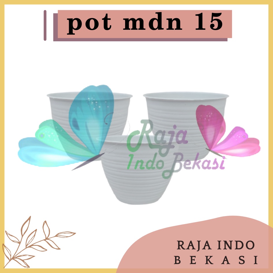 Pot Tawon 15 Putih Pot Tawon Mdn - Pot Plastik 15cm Vas Bunga Hias Pot Bunga Tawon Madu Bulat MDN TAWON 15 (15cm) pot bunga model tawon putih dan warna warni