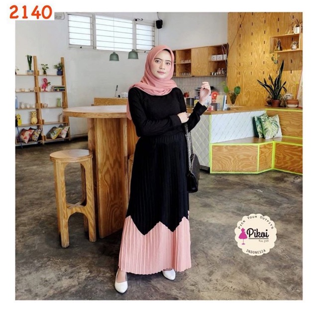 Rok panjang murah / rok maxi cantik / rok hitam panjang / rok hijaber murah / rok muslimah / 2140