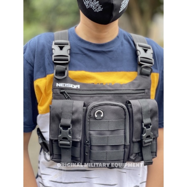 TAS DADA PRIA TERBARU CHEST RIG BAG BLACK LEGACI ORIGINAL NEISDA NEW ARIVAL