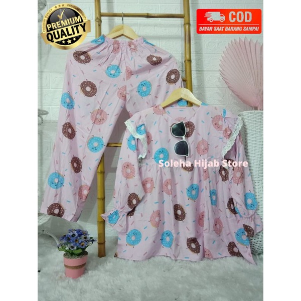 Piyama Anak Perempuan Usia 9-12 Tahun Lengan Panjang Piyama Set Anak Tanggung Rayon Setelan Baju Tid