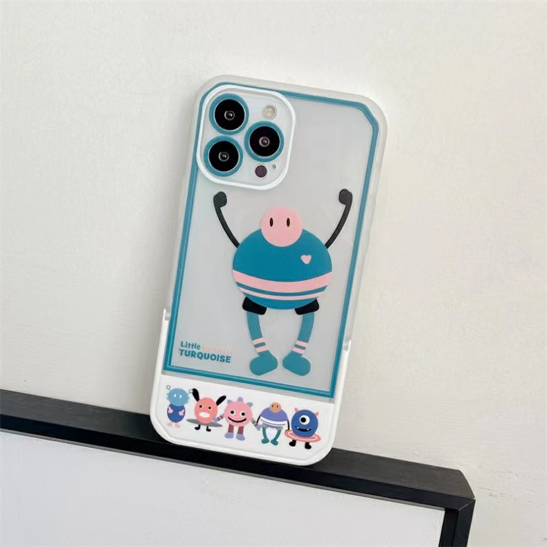 Soft Case TPU Transparan Shockproof Motif Monster Kecil Untuk IPhone 13 12 11 Pro X XR XS Max SE 2020 6 6S 7 8 Plus