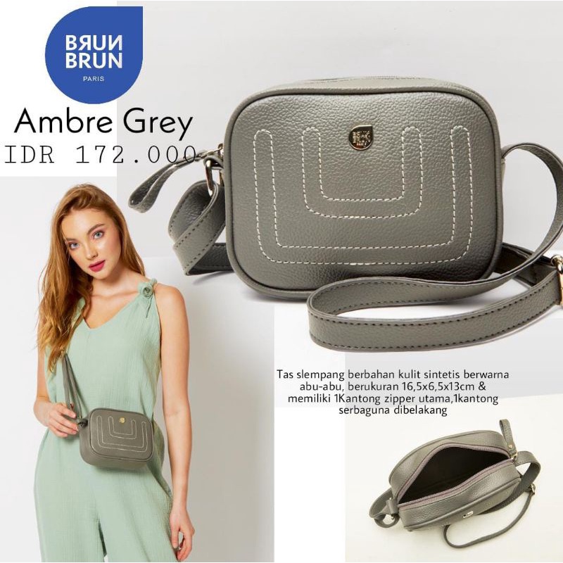 TAS SELEMPANG AMBRE GREY BRUNBRUN PARIS