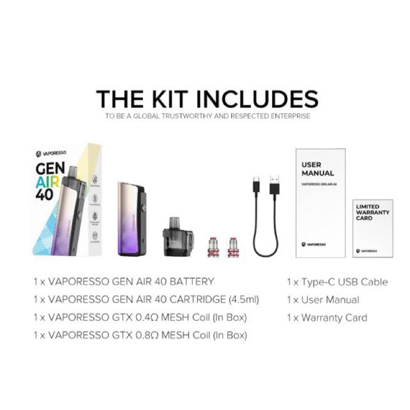 VAPORESSO GEN Air 40 Pod Kit 1800mAh