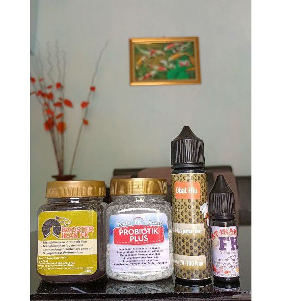 Paket Si Budi Ember FK 4 produk (Probiotik, booster fk, obat ikan dan Obat hiu fk)