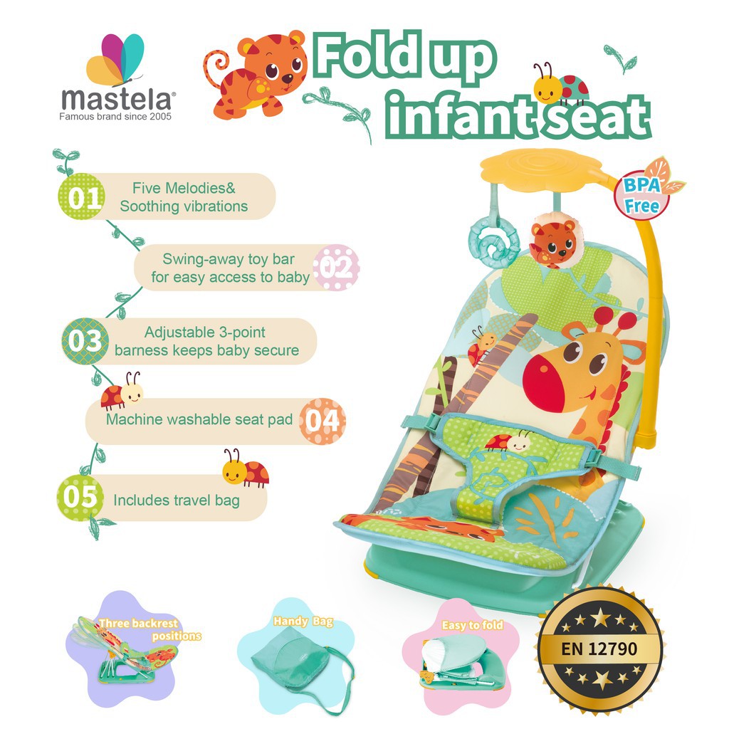 Infant Seat/ NEW Baby Bather /Bouncer Tempat Duduk Bayi Mastela /Space Baby-INFT Hijau MSTL