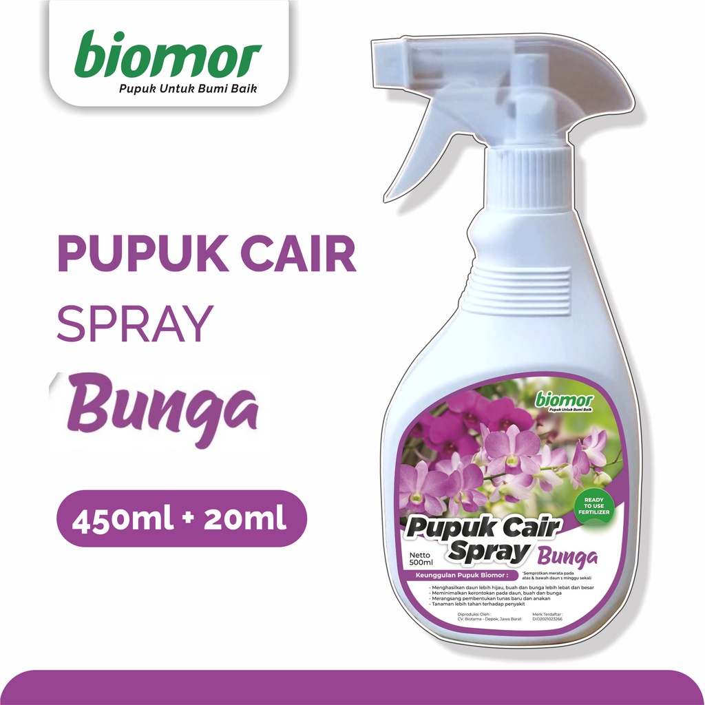 Pupuk-Nutrisi Organik Cair Semprot Bunga Tanaman Hias 450ml (Biomor)