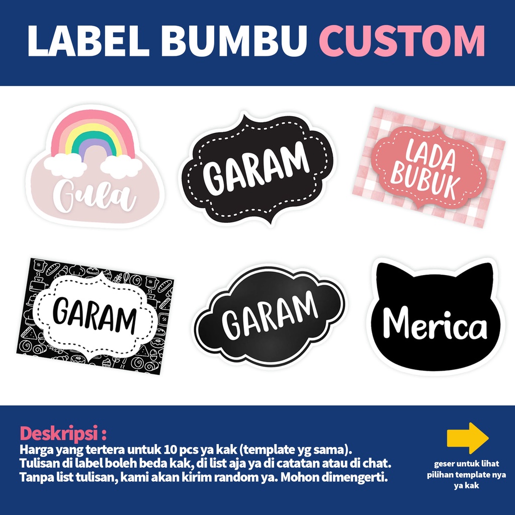 

STIKER LABEL BUMBU DAPUR CUSTOM TULISAN BANYAK MOTIF