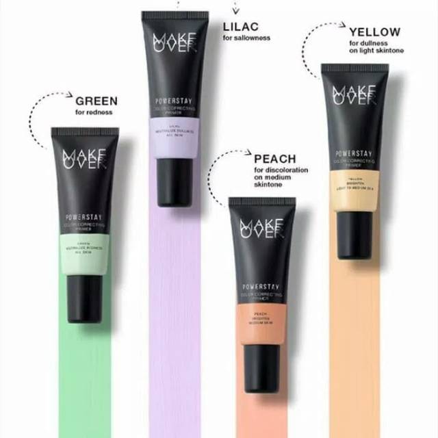 (SHARE IN JAR) MAKE OVER POWERSTAY COLOR CORRECTING PRIMER PEACH YELLOW GREEN LILAC